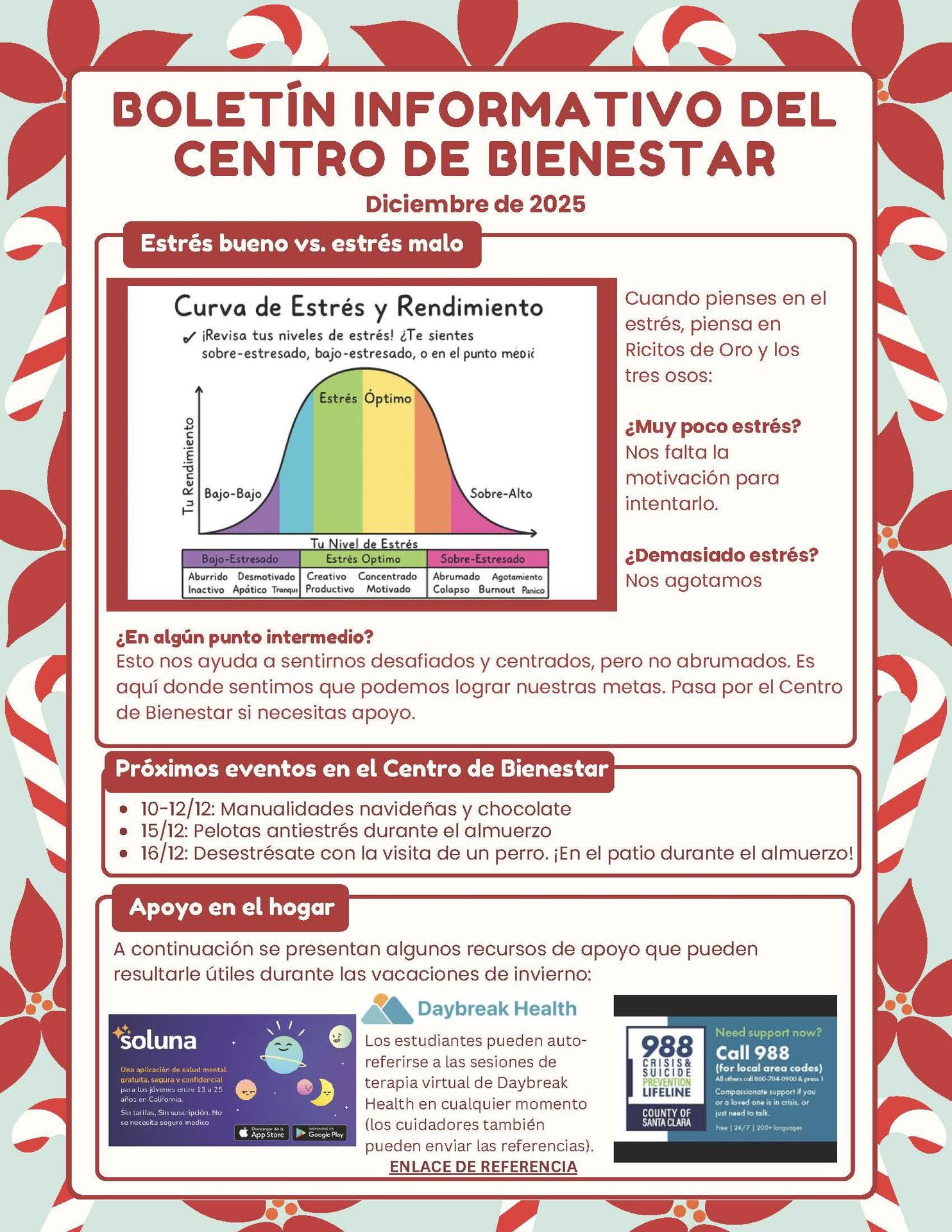 Boletín del centro de bienestar de diciembre de 2025