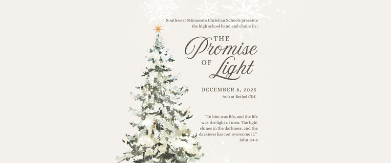 Christmas ornaments displaying concert date and time