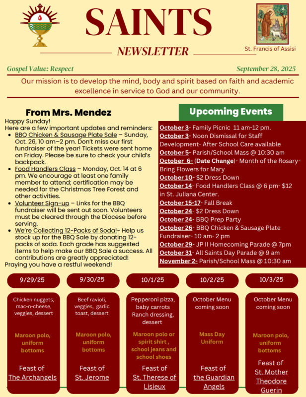 Saints Newsletter