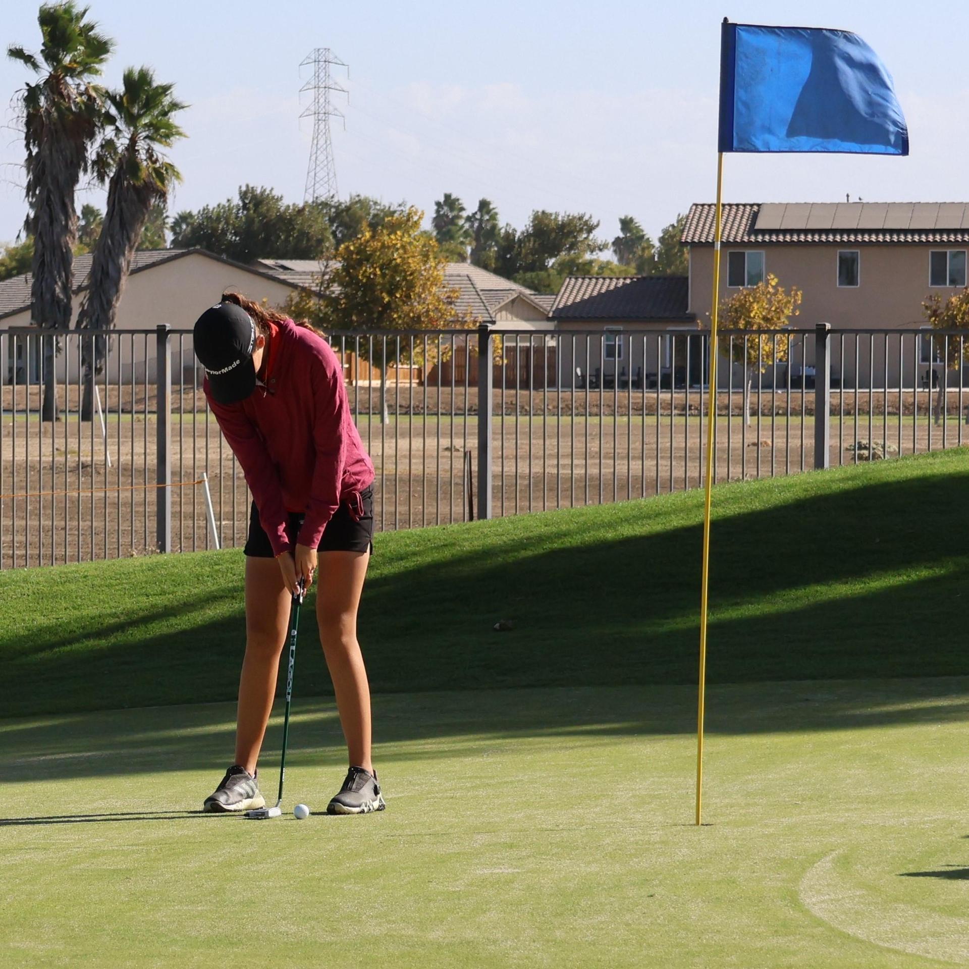 Girls golfers in action at the championships