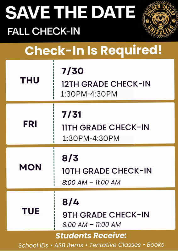2026-27 - Fall Check In Dates, 9th grade Math Placement Test, New Bell Schedule, and School Calendar Featured Photo