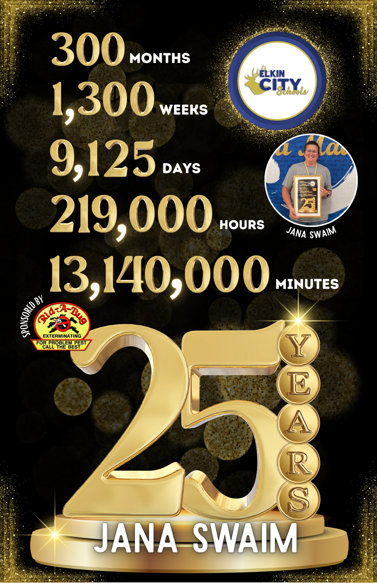 Years of service graphic - 25 years Jana Swaim