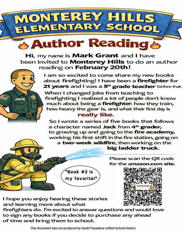 Author Reading - Firefighter Mark Grant - Fri. Feb. 20