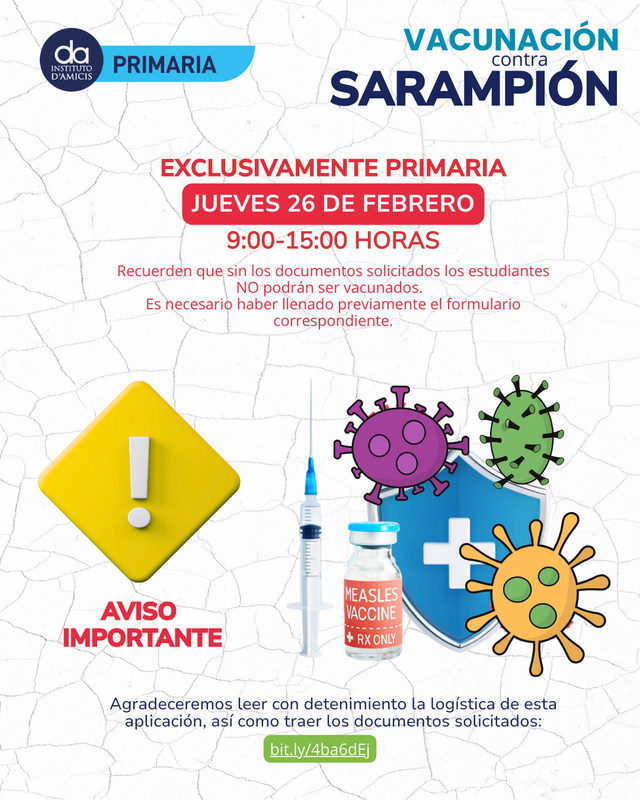 Vacunación contra Sarampión Sección Primaria Featured Photo