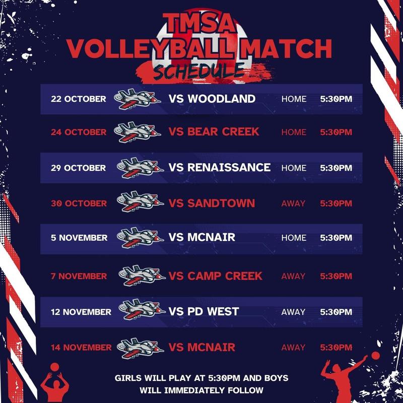 TMSA Volleyball Schedule