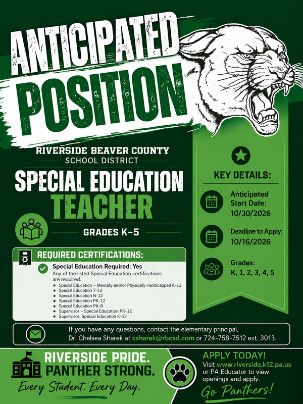Anticipated Position: K-5 Elementary Special Education Teacher Featured Photo