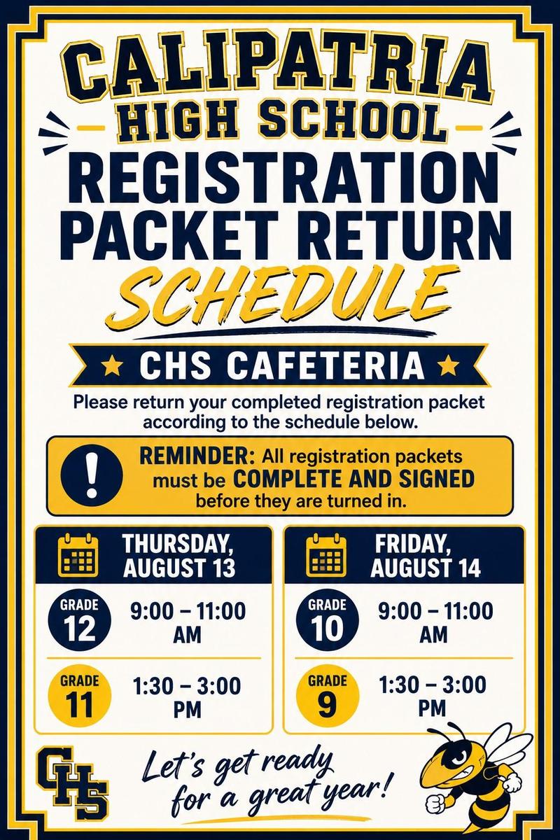 Registration Packet Return Schedule Featured Photo