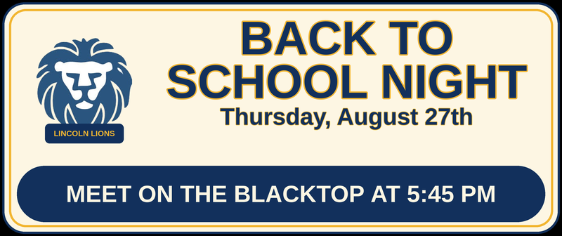 Back to School Night Announcement