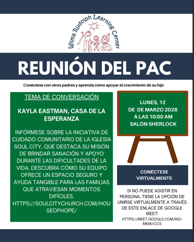 flyer for PAC meeting Spanish