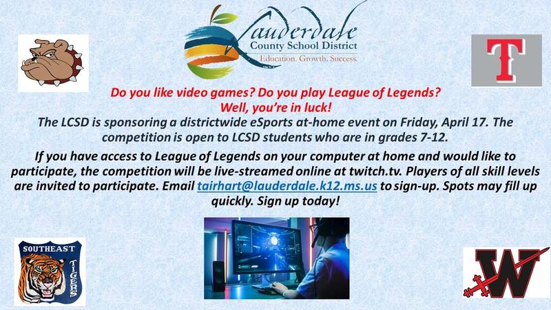 LCSD eSports Competition flyer