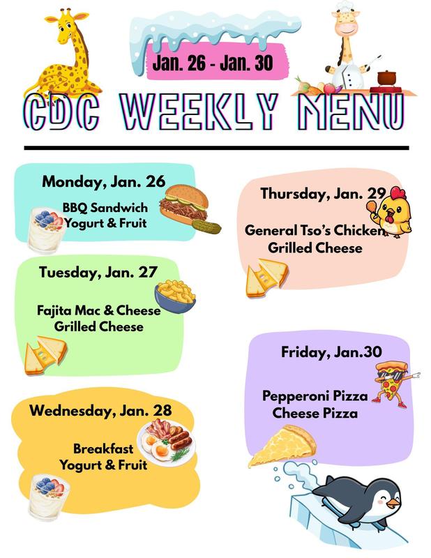 CDC lunch menu