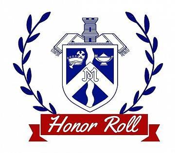 Coat of arms with laurel leaves and a banner saying 'Honor Roll'.