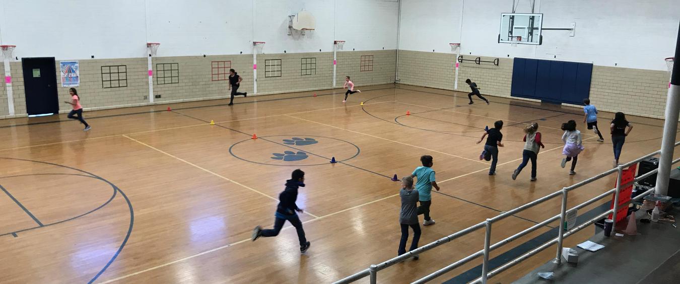Kids running during P.E.