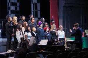 The advanced choir performs a song