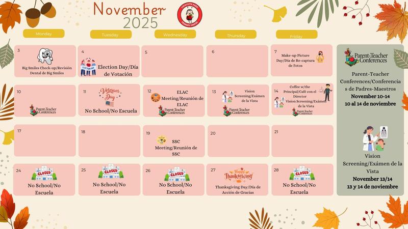 Monthly Calendar/Calendario Mensual