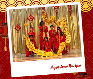 Students perform dragon dance at Global Village Academy Aurora Lunar New Year celebration