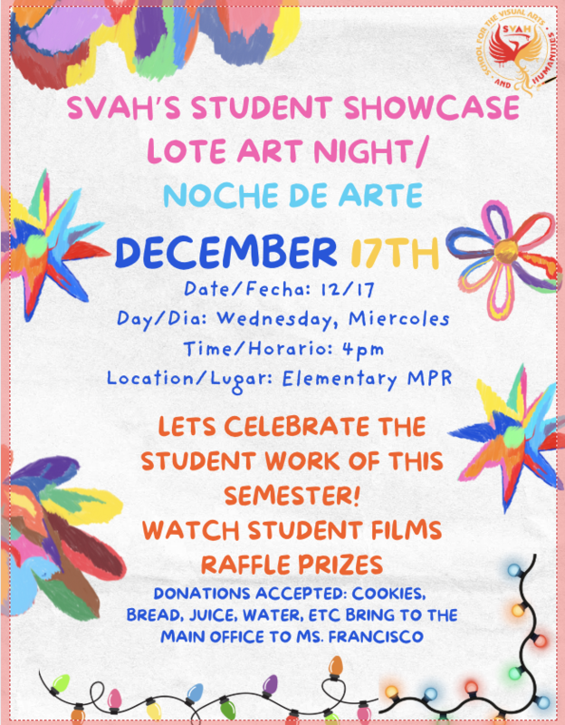 SVAH Showcase at 4pm this Wednesday December 17th