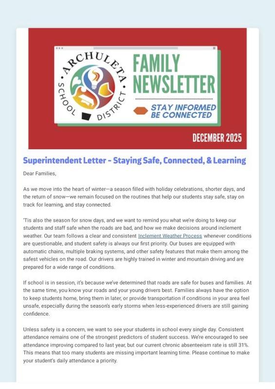 Screenshot of first page of Dec newsletter