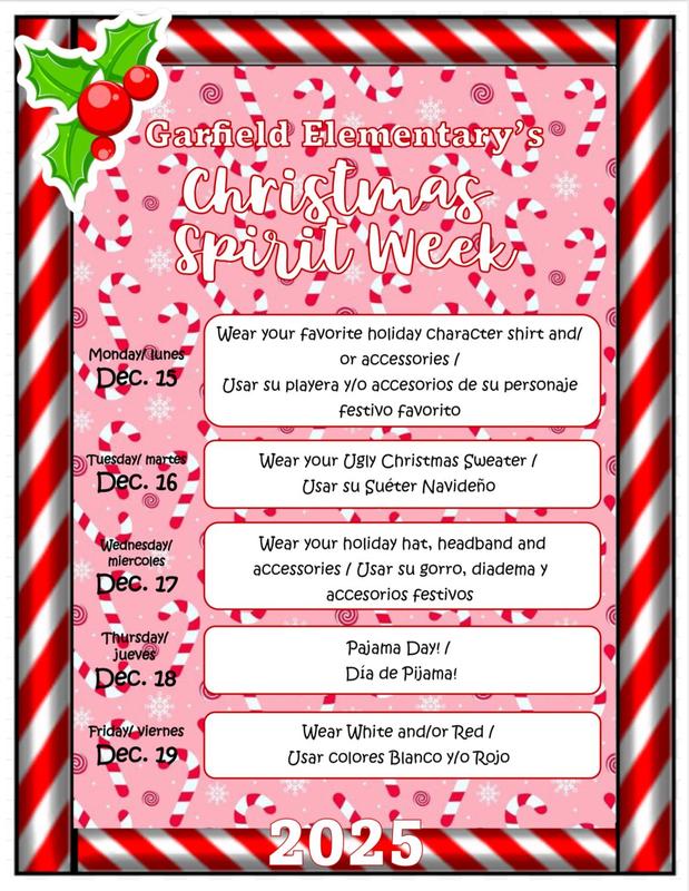 2025 Garfield's Holiday Spirit Week