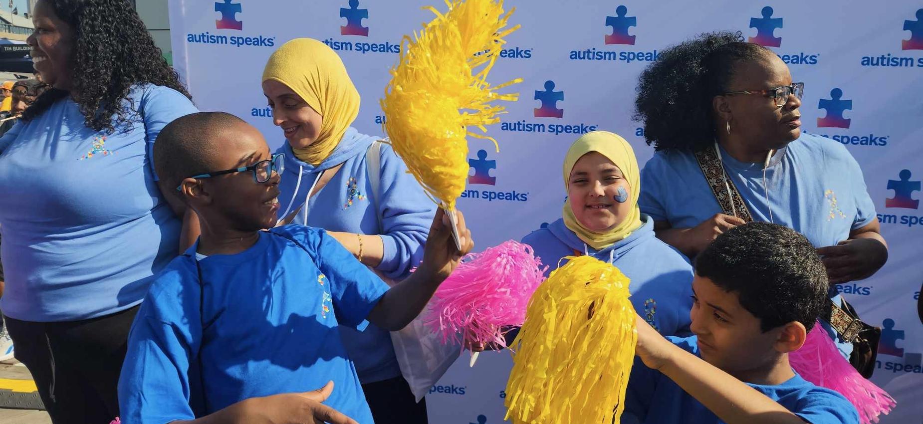 group photo at autism walk