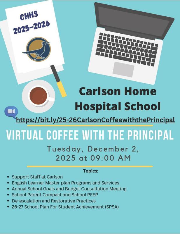 coffee with the principal flyer in english