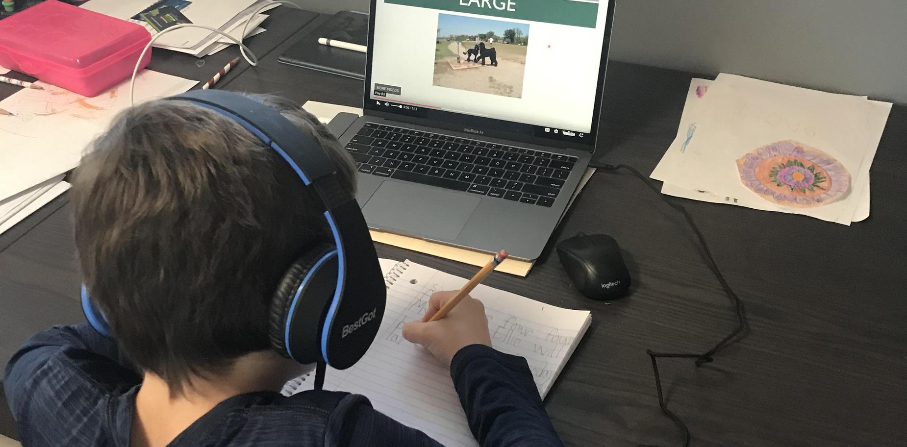Student working from home