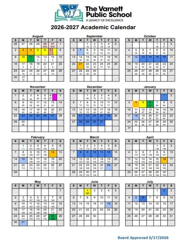 2026 - 2027 Instructional Calendar! Featured Photo