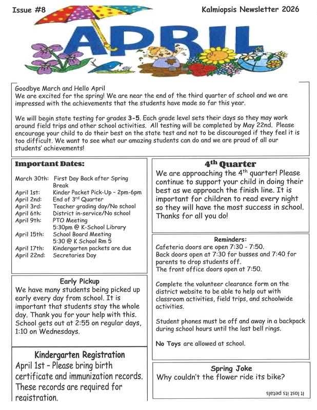 Kalmiopsis April Newsletter