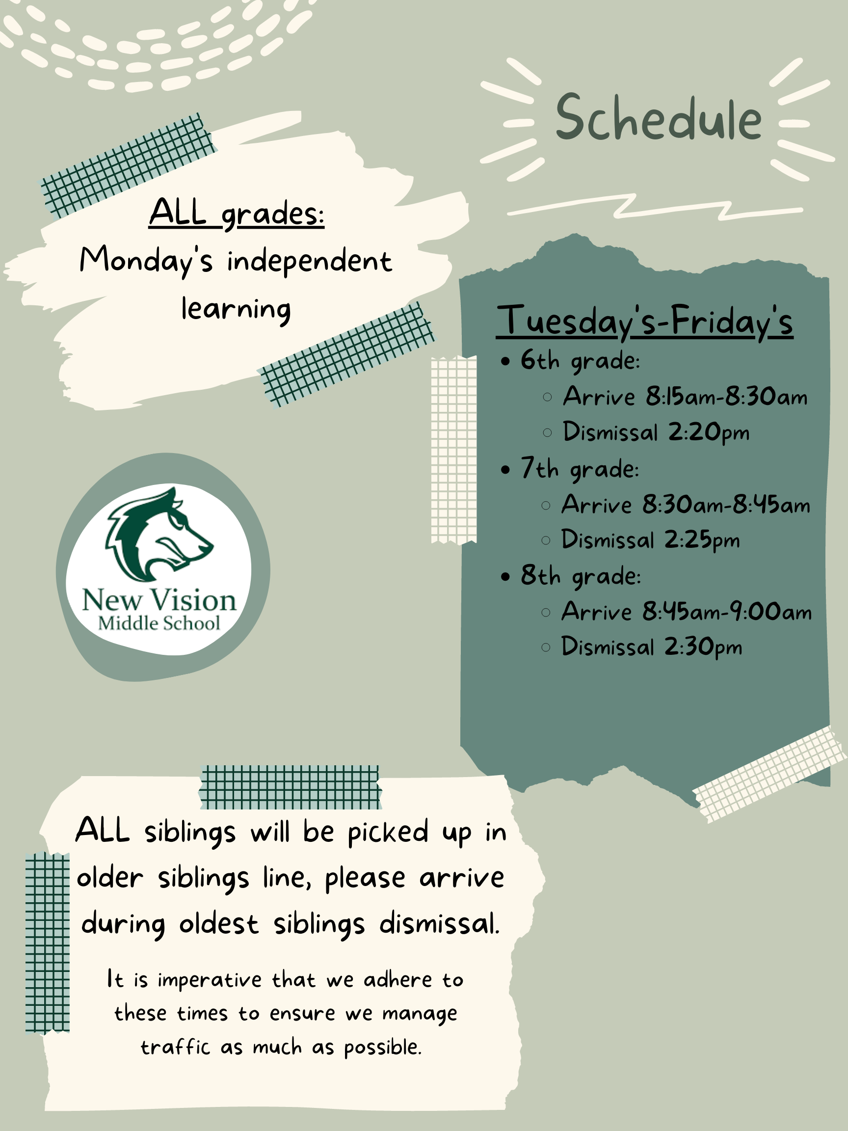 Northview middle school calendar image