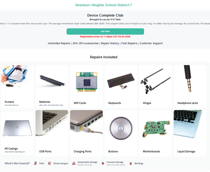 Student Device Complete Club Packet-Last Day to enroll is 9-25-26