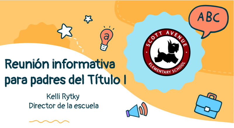Una imagen de la primera diapositiva de las diapositivas informativas de la Reunión Comunitaria del Título 1.