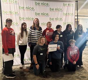 Hillside students at the be nice. symposium