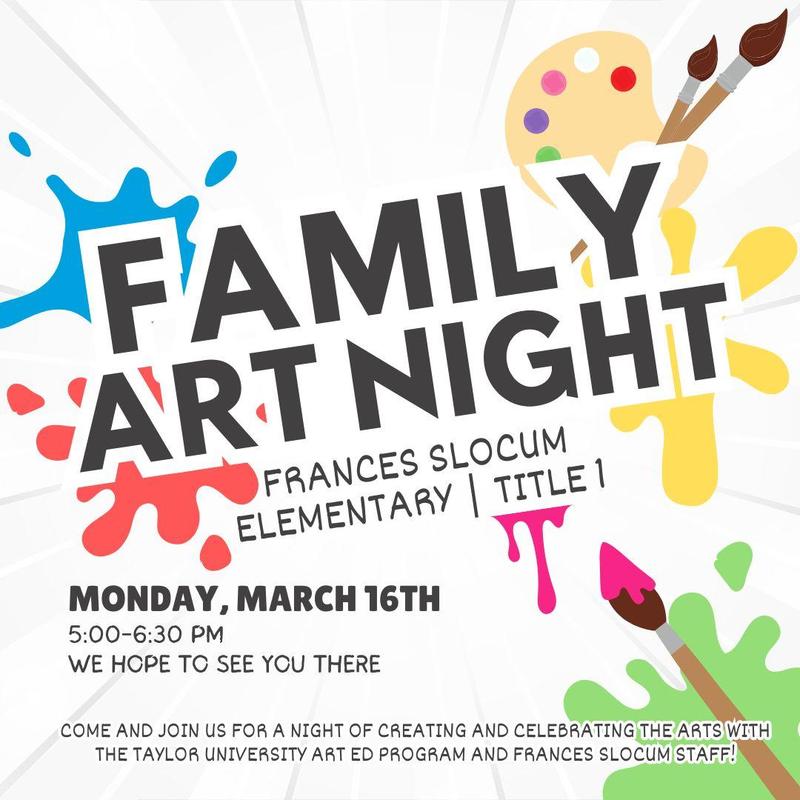 promo graphic - FSES Title 1 Family Art Night March 2026