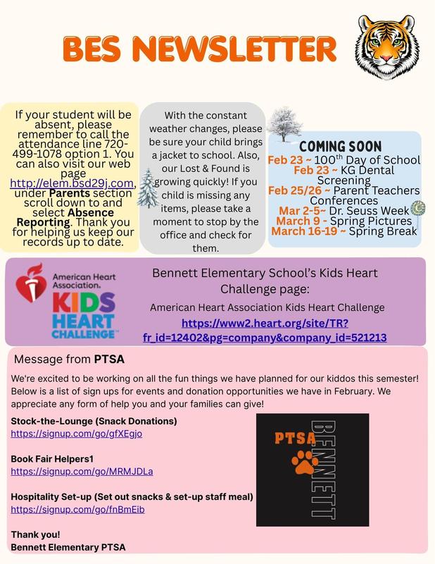 BES weekly newsletter for the week of 02/23/2026