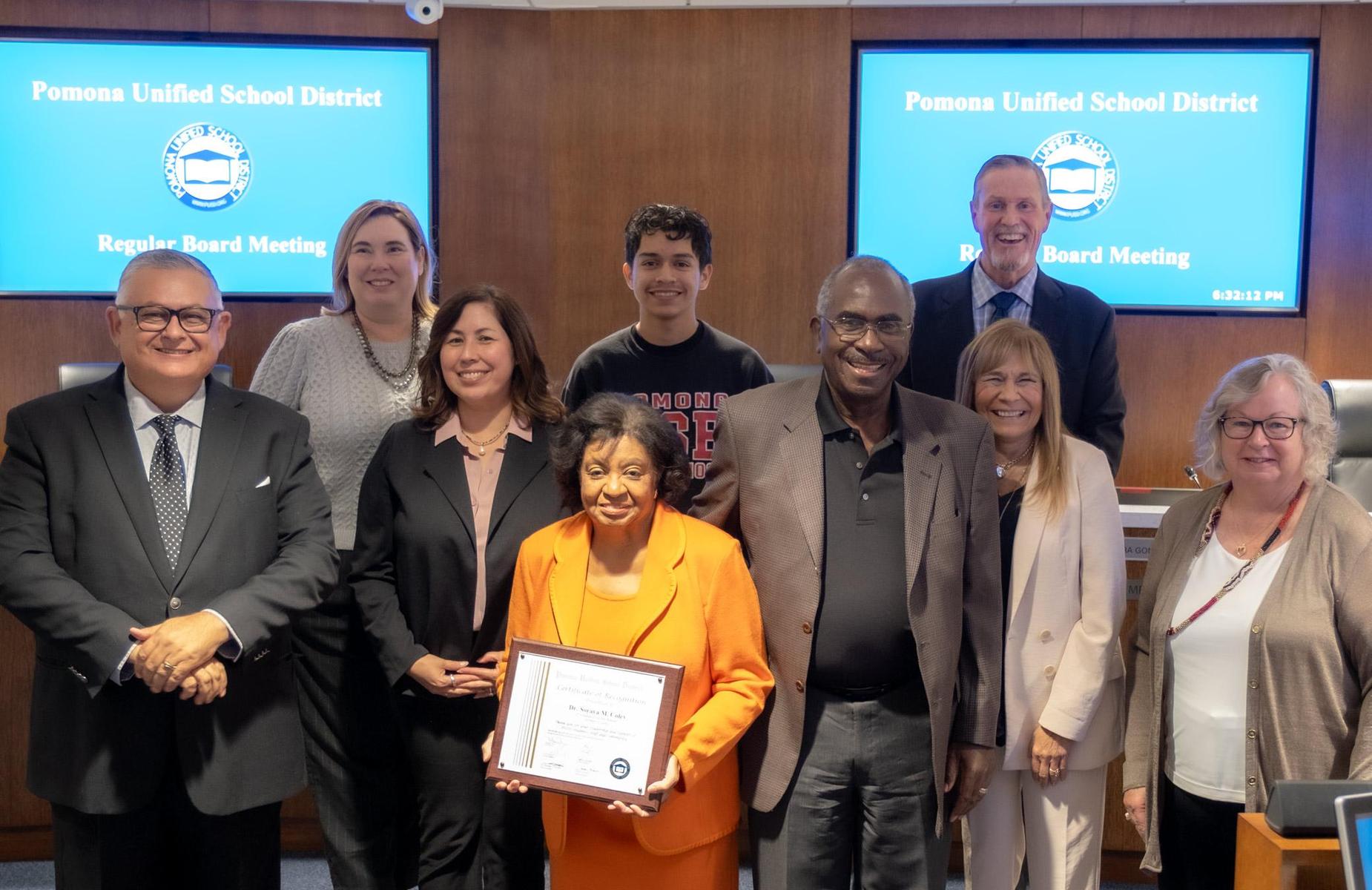 School board and dr. coolidge and her cirtificate of appreciations