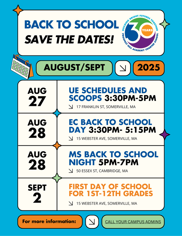 Back to School events flyer