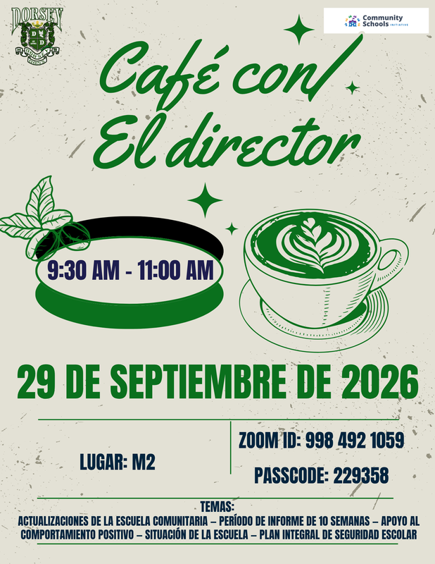 Coffee with the Principal Flyer Spanish