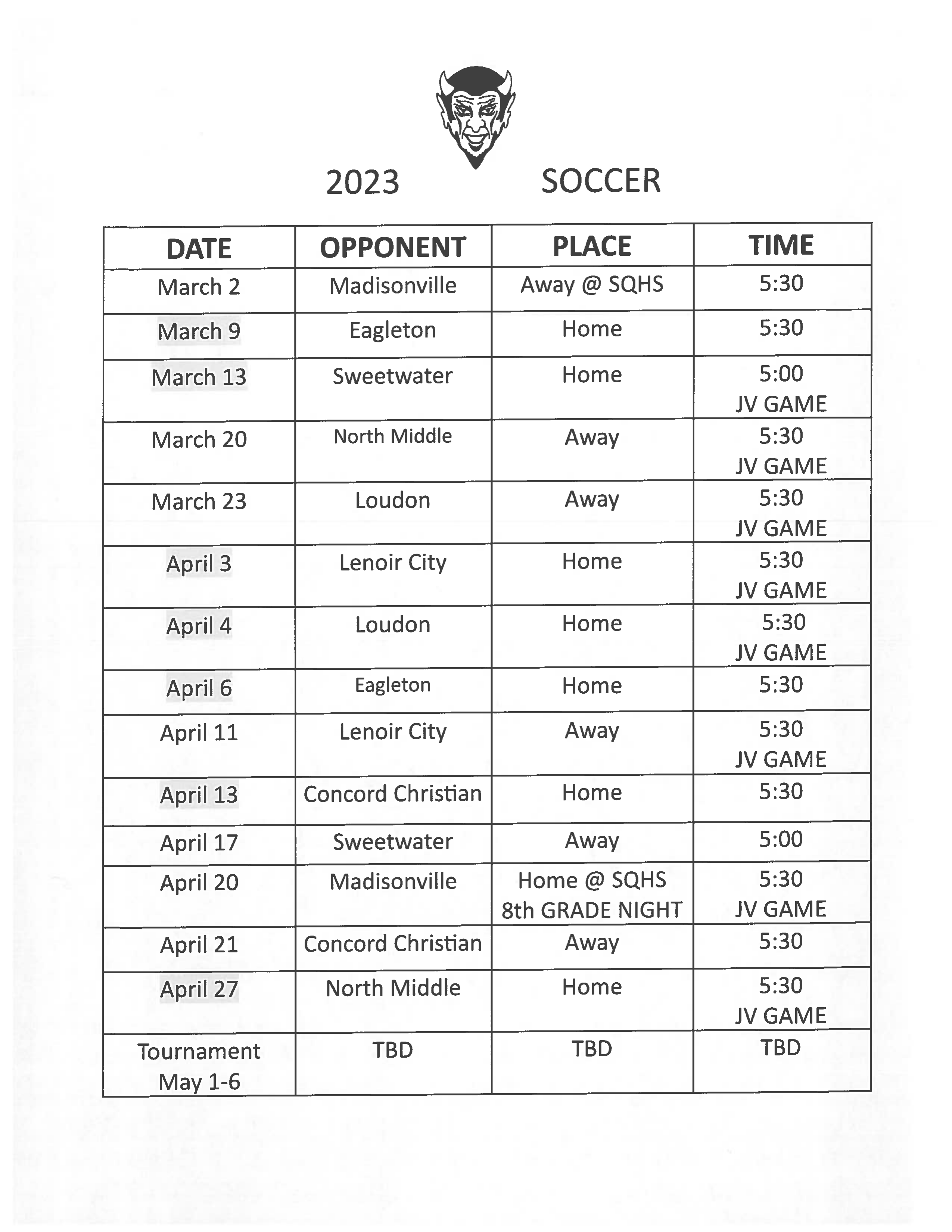 Soccer Soccer Vonore Middle School