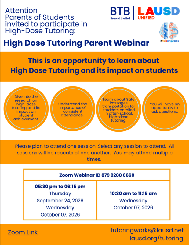 High Dose Tutoring | Tutoría de alta dosis Featured Photo