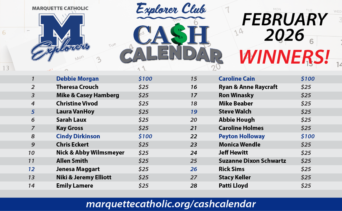 Feb cash calendar winners