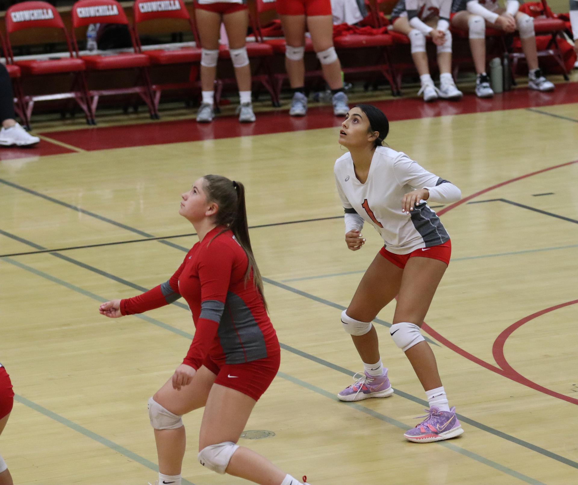 junior varsity girls playing volleyball against Liberty