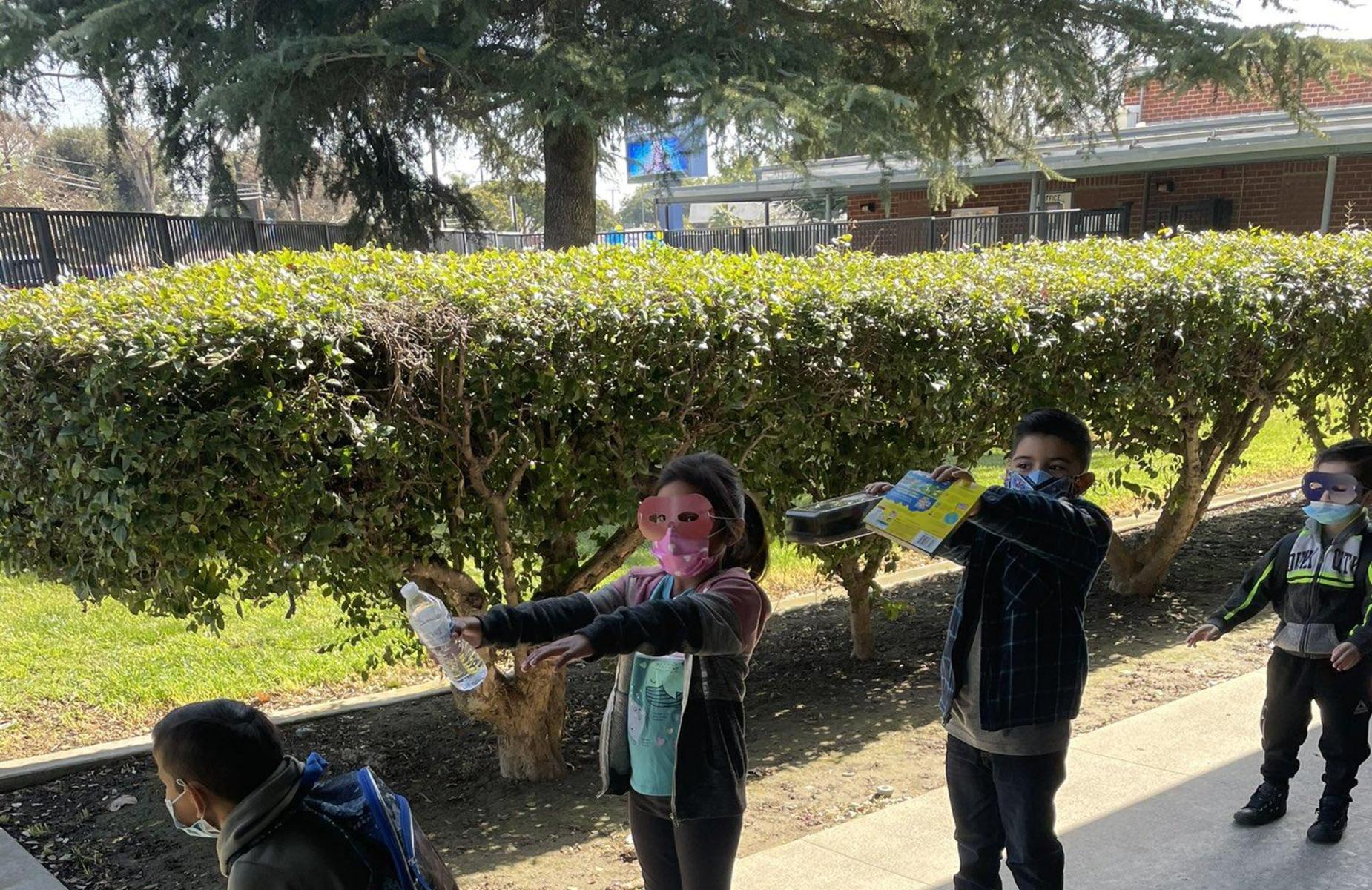 Safety first! Philadelphia Kindergartners practice using their superhero arms to be socially distant while walking to and from class! Way to go scholars!! #proud2bePUSD