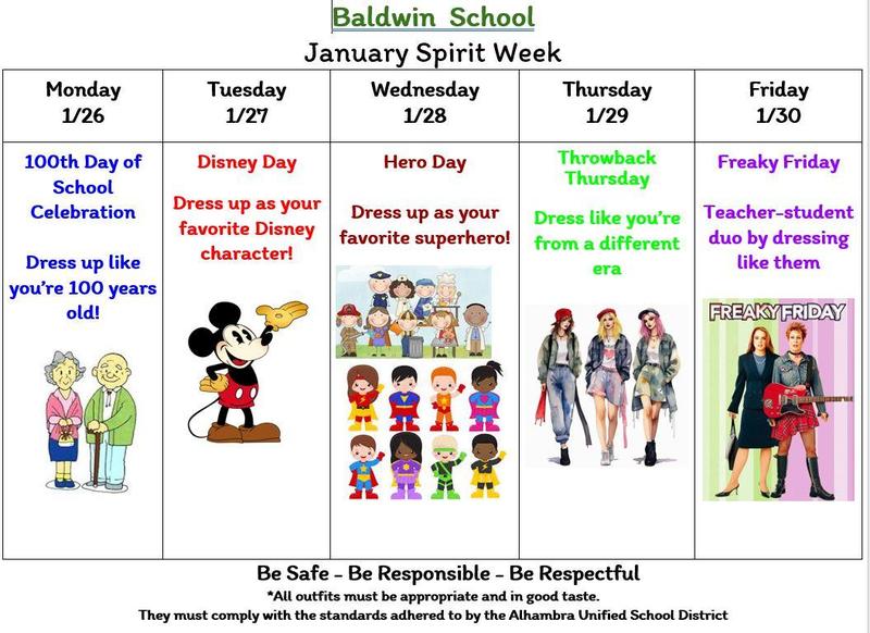Spirit Week January 26th - 30th Featured Photo