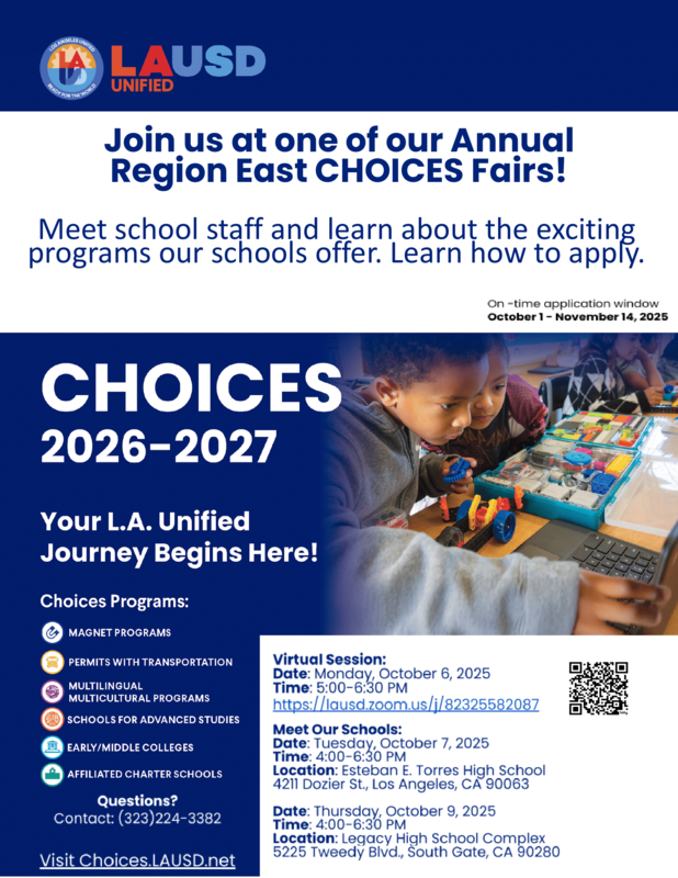 Region East is offering a variety of opportunities for Families to learn about the CHOICES programs in Region East.
