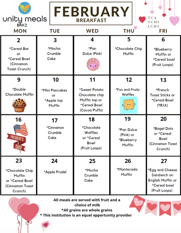 February Breakfast Menu