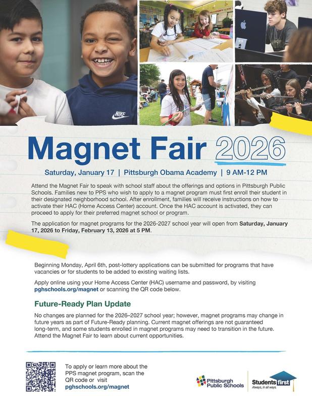 Pittsburgh Public Schools Magnet Fair Flyer