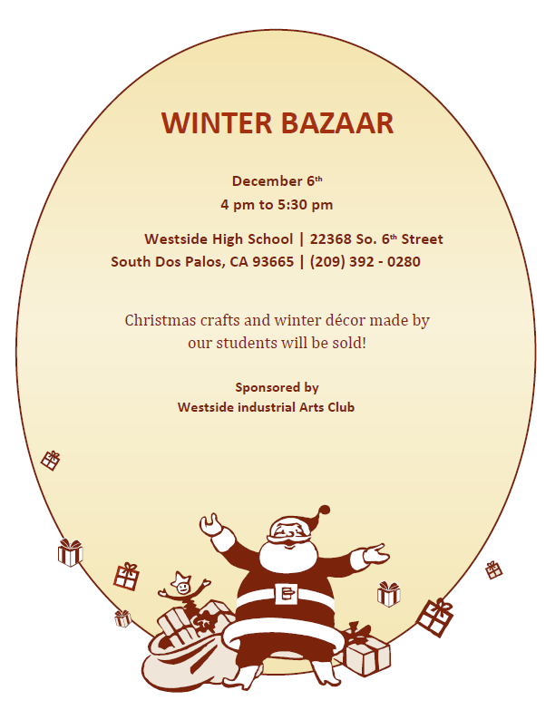 Winter Bazaar Thursday, 12/6/2018 from 4-5:30 p.m. Featured Photo