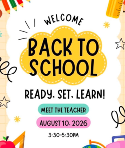 elementary meet the teacher August 10