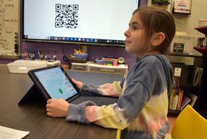 Mars Area Elementary School fourth-graders use TinkerCAD software to create clay-cutting and imprinting tools that will used as part of an art project to make decorative tea light lanterns.