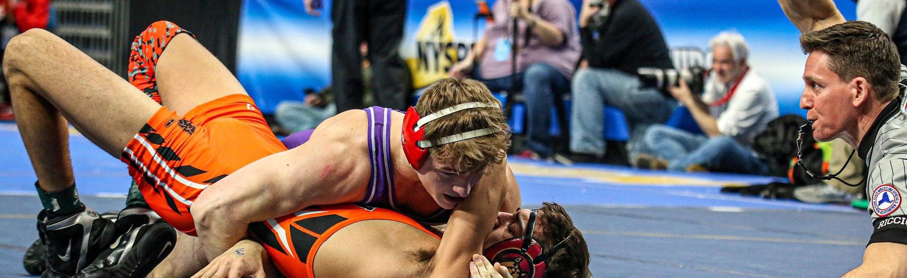 Andrew Englerth wrestling at State Championships